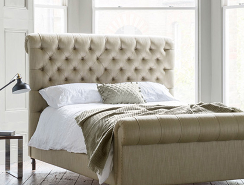 Pentlow King Bed in Art of the Loom Waterford Peridot